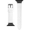 imageAnne Klein Leather Fashion Band for Apple Watch Secure Adjustable Apple Watch Band Replacement Fits Most WristsWhiteGunmetal