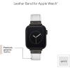 imageAnne Klein Leather Fashion Band for Apple Watch Secure Adjustable Apple Watch Band Replacement Fits Most WristsWhiteGunmetal