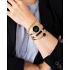 imageAnne Klein Womens Bangle Watch and Bracelet SetBlackGold LabGrown