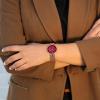 imageAnne Klein Womens Genuine Diamond Dial Bracelet WatchRose GoldBurgundy