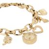 imageAnne Klein Womens Premium Crystal Accented GoldTone Charm Bracelet Watch 107604CHRMGold