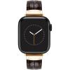 imageAnne Klein Leather Fashion Band for Apple Watch Secure Adjustable Apple Watch Band Replacement Fits Most WristsBrownGoldTone