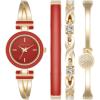 imageAnne Klein Womens Bangle Watch and Premium Crystal Accented Bracelet SetGoldRed