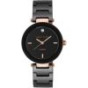 imageAnne Klein Womens Black Ceramic Bracelet Watch with Diamond AccentBlackRose Gold