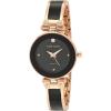 imageAnne Klein Womens Genuine Diamond Dial Bangle WatchBlackRose Gold