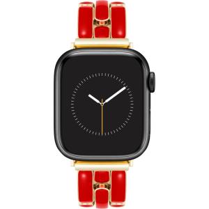 imageAnne Klein Fashion Bracelet for Apple Watch Secure Adjustable Apple Watch Replacement Band Fits Most WristsRedGold