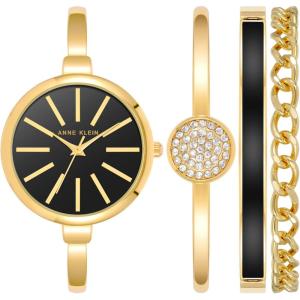 imageAnne Klein Womens Bangle Watch and Bracelet SetGoldBlack