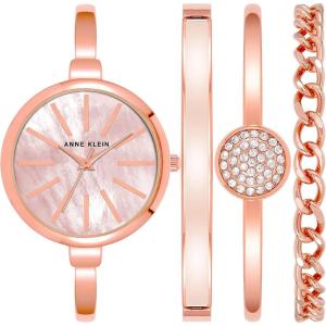 imageAnne Klein Womens Bangle Watch and Bracelet SetRose GoldBlush Pink