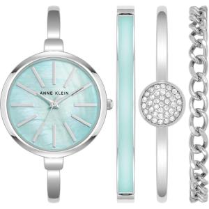 imageAnne Klein Womens Bangle Watch and Bracelet SetSilverLight Blue