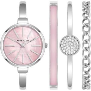 imageAnne Klein Womens Bangle Watch and Bracelet SetSilverPink