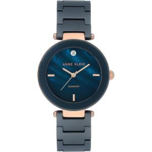 imageAnne Klein Womens Black Ceramic Bracelet Watch with Diamond AccentNavy BlueRose Gold