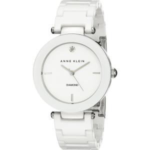 imageAnne Klein Womens Black Ceramic Bracelet Watch with Diamond AccentWhiteSilver