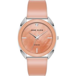 imageAnne Klein Womens Genuine Diamond Dial Bangle WatchMauveSilver