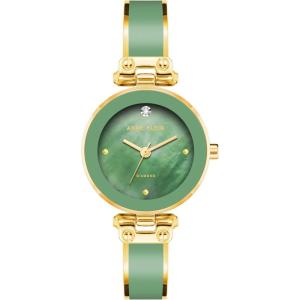 imageAnne Klein Womens Genuine Diamond Dial Bangle WatchOlive GreenGold