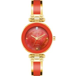 imageAnne Klein Womens Genuine Diamond Dial Bangle WatchRedGold