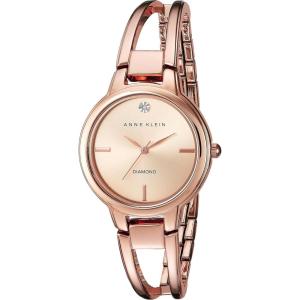 imageAnne Klein Womens Genuine Diamond Dial Bangle WatchRose Gold