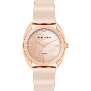 imageAnne Klein Womens Genuine Diamond Dial Bangle WatchRose GoldBlush Pink