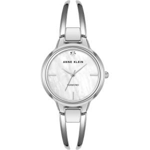 imageAnne Klein Womens Genuine Diamond Dial Bangle WatchSilver