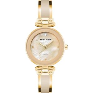 imageAnne Klein Womens Genuine Diamond Dial Bangle WatchTanGold