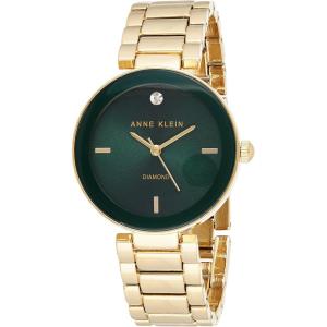 imageAnne Klein Womens Genuine Diamond Dial Bracelet WatchGoldGreen