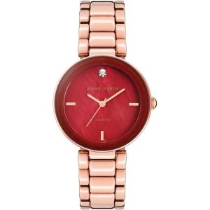 imageAnne Klein Womens Genuine Diamond Dial Bracelet WatchRose GoldBurgundy