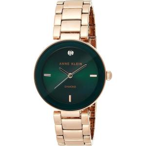 imageAnne Klein Womens Genuine Diamond Dial Bracelet WatchRose GoldGreen