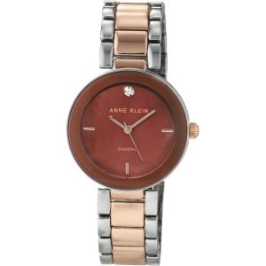 imageAnne Klein Womens Genuine Diamond Dial Bracelet WatchTwo ToneBrown