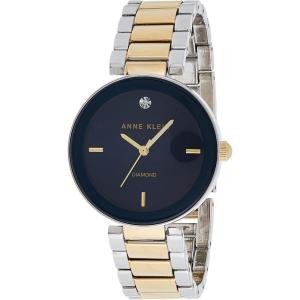 imageAnne Klein Womens Genuine Diamond Dial Bracelet WatchTwo ToneNavy Blue