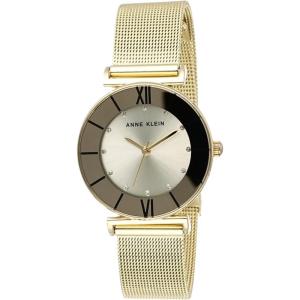 imageAnne Klein Womens Glitter Accented Mesh Bracelet WatchGold