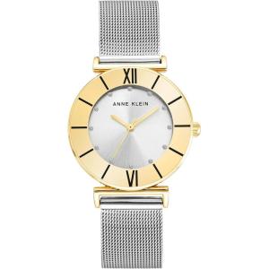 imageAnne Klein Womens Glitter Accented Mesh Bracelet WatchTwo Tone
