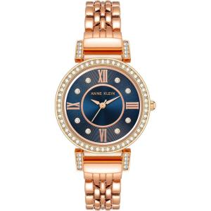 imageAnne Klein Womens Premium Crystal Accented Bracelet Watch AK2928Rose GoldBlue