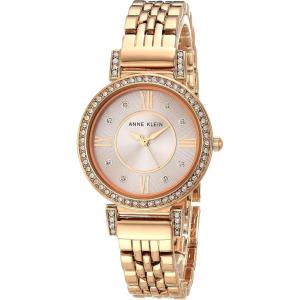 imageAnne Klein Womens Premium Crystal Accented Bracelet Watch AK2928Rose GoldTaupe