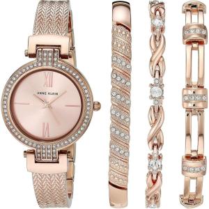imageAnne Klein Womens Premium Crystal Accented Watch and Bracelet Set AK3584Rose Gold