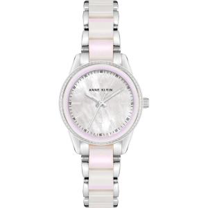 imageAnne Klein Womens Resin Bracelet WatchSilverIridescent White