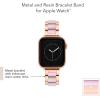 imageAnne Klein Fashion Resin Bracelet for Apple Watch Secure Adjustable Apple Watch Replacement Band Fits Most WristsRose GoldIridescent