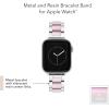 imageAnne Klein Fashion Resin Bracelet for Apple Watch Secure Adjustable Apple Watch Replacement Band Fits Most WristsSilverIridescent