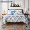 imageAnne Klein Louisa 4 Piece Comforter Set with Decorative Pillows TwinBlueWhite