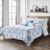 imageAnne Klein Louisa 4 Piece Comforter Set with Decorative Pillows TwinBlueWhite
