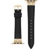 imageAnne Klein Sustainable Leather Fashion Band for Apple Watch Secure Adjustable Apple Watch Band Replacement Fits Most WristsBlackGold