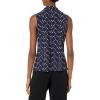 imageAnne Klein Womens Printed Ity Triple Pleat TopBlackUltra Blue Multi