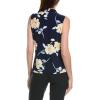 imageAnne Klein Womens Printed Ity Triple Pleat TopNavy Honeycomb