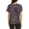 imageAnne Klein Womens Short Sleeve Blouse with Bateau NecklineBlackPurple Rain