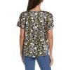 imageAnne Klein Womens Short Sleeve Blouse with Bateau NecklineFoliageWhite