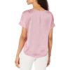 imageAnne Klein Womens Short Sleeve Blouse with Bateau NecklineLipstick Aloha