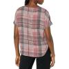imageAnne Klein Womens Short Sleeve Blouse with Bateau NecklineRosestone Combo