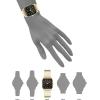 imageAnne Klein Womens Striped Mesh Bracelet WatchGoldBlack