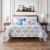 imageAnne Klein Louisa 4 Piece Comforter Set with Decorative Pillows TwinBlueWhite