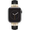 imageAnne Klein Sustainable Leather Fashion Band for Apple Watch Secure Adjustable Apple Watch Band Replacement Fits Most WristsBlackGold
