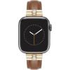 imageAnne Klein Sustainable Leather Fashion Band for Apple Watch Secure Adjustable Apple Watch Band Replacement Fits Most WristsBrownGold