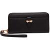 imageAnne Klein Womens Ak Boxed Slim Zip Wallet with Bow Detailing and Wristlet StrapBlack
